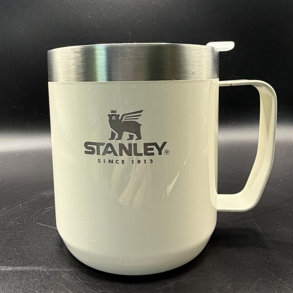 Stanley Classic Legendary Camp Mug 12 oz. Stainless Cup & Lid Cream Color Handle